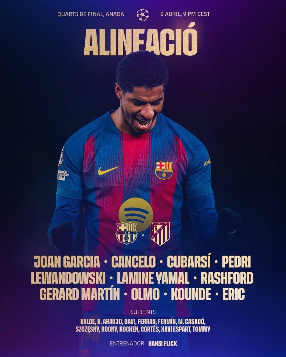 开云-巴萨vs马竞：亚马尔PK格列兹曼，拉什福德、阿尔瓦雷斯出战